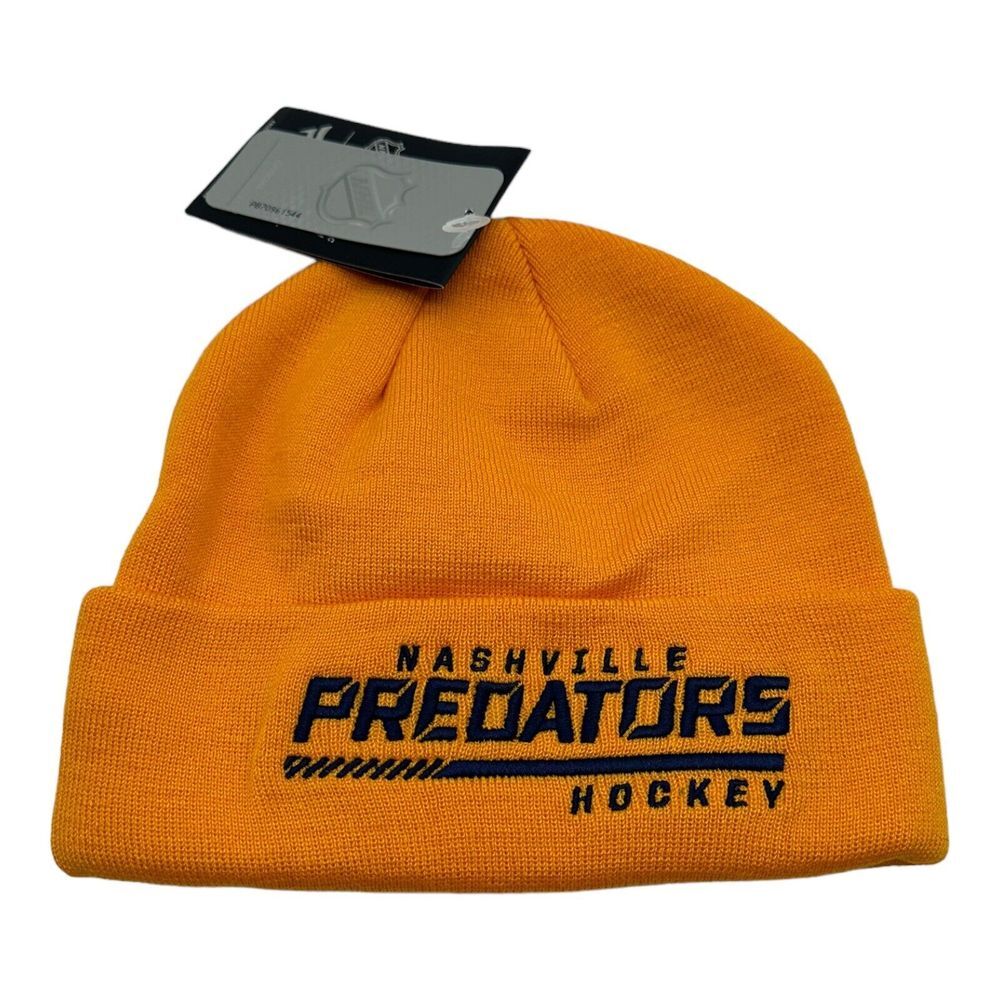 NWT Fanatics Nashville Predators NHL Hockey Yellow Knit Winter Beanie Hat Cap